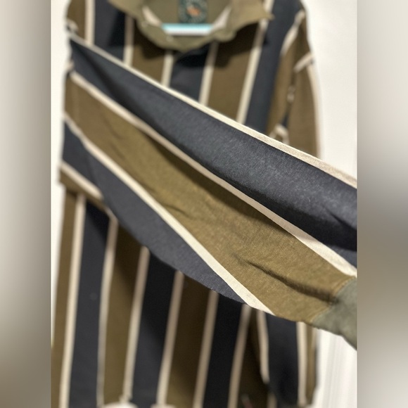 VTG  90s Y2K Mens Sz: XL Ferruche Rugby Top Long Sleeve Vertical Stripe Polo Top - Picture 11 of 12